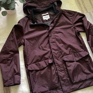 Men’s maroon Goodfellow & Co water resistant coat.